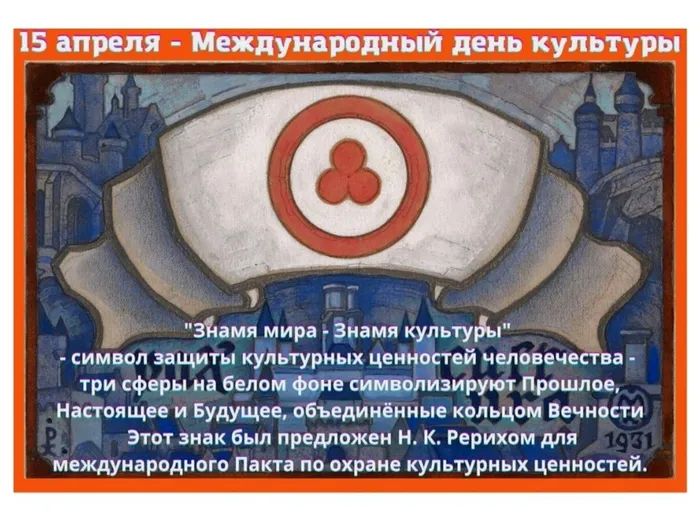 Международный день культуры. Н.К.Рерих Пакт культуры. 1931